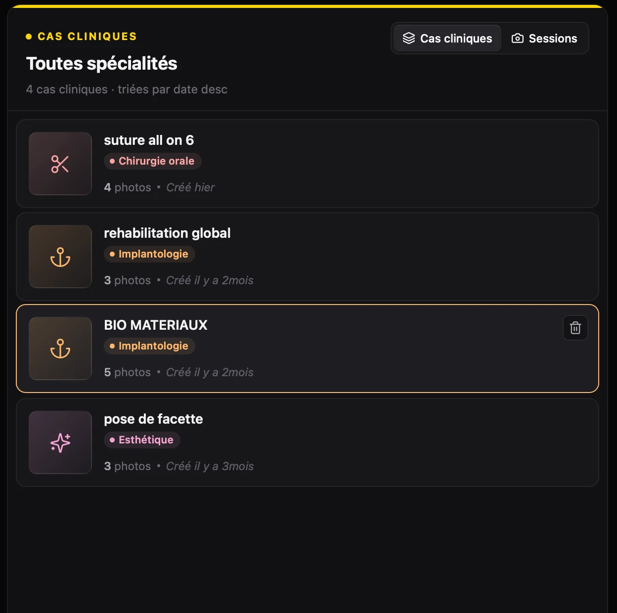 Logiciel U-SHOOT — cas cliniques par spécialité
